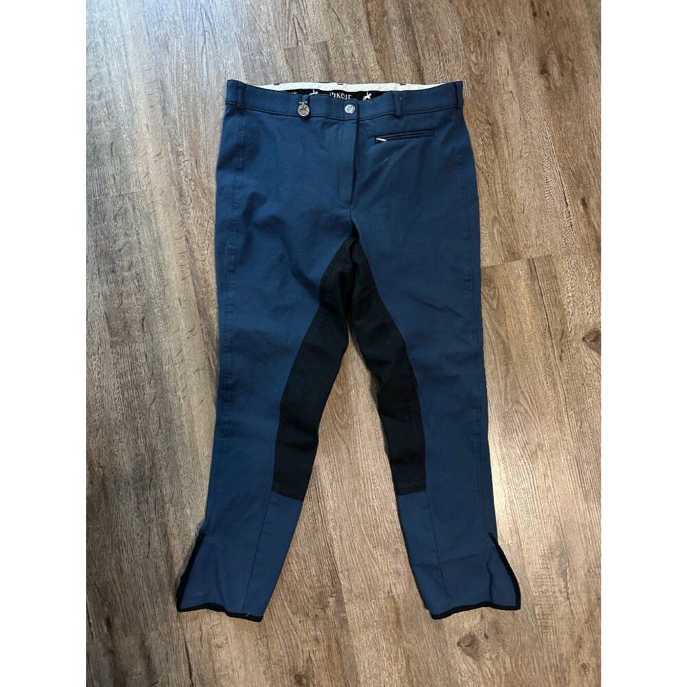 Pikeur Lugana Kontrast Full Seat Riding Breeches Size 44 / US 32 Navy Blue Black